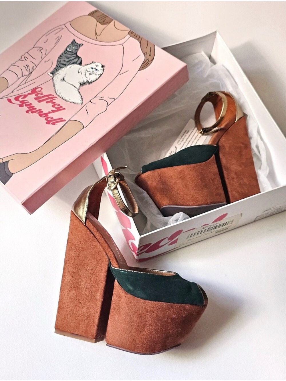 Jeffrey Campbell Havana Last Ankle Strap Split Wedge Platform Heels Size 6